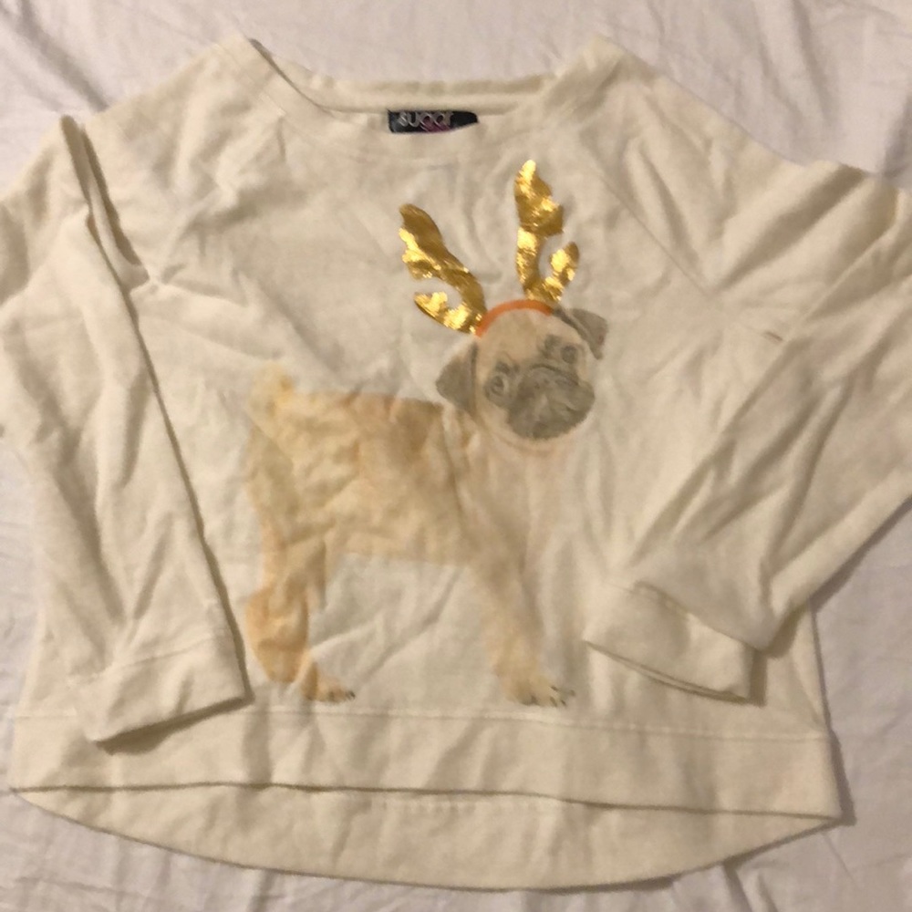 Brand new fuzzy cream oversized Christmas sweater